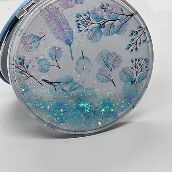 Last one Brand New Blue Flower Compact Double Sided Mirror - Picture 4 of 4